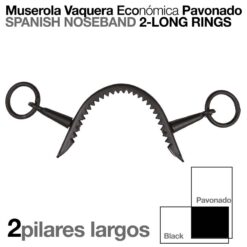 MUSEROLA VAQUERA ECO PAVONADO 2 PILARES LARGOS -