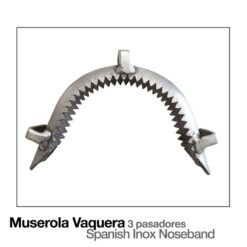 MUSEROLA VAQUERA 3 PASADORES METÁLICOS INOX -