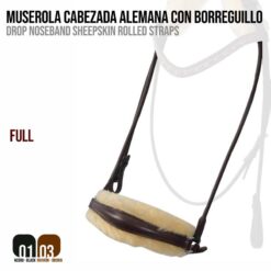MUSEROLA CABEZADA ALEMANA CON BORREGUILLO SLT/110 - Color: Marrón