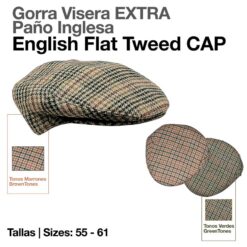 GORRA VISERA EXTRA PAÑO INGLESA - Talla: 56