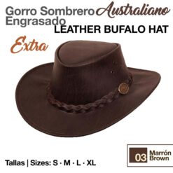 GORRO SOMBRERO AUSTRALIANO ENGRASADO EXTRA - Color: Marrón