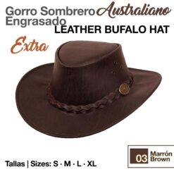 GORRO SOMBRERO AUSTRALIANO ENGRASADO EXTRA - Color: Marrón