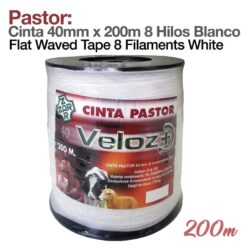PASTOR: CINTA 40mm x 200m 8 HILOS BLANCO -