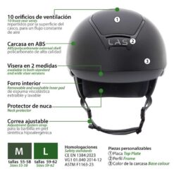 Casco LAS Opera Crystal visera ancha Las Helmets comprar equipación equitación España