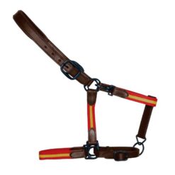 Cabezada de nylon y cuero bandera española Marjoman Distribution comprar equipación equitación España