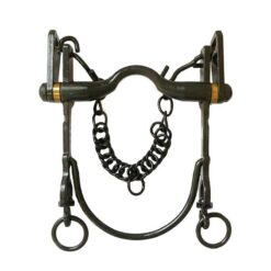 BOCADO VAQUERO DOBLE PORTAMOZO BARRA CURVA PAVONADO Marjoman Distribution comprar equipación equitación España