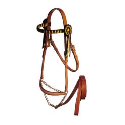 Alternative view of CABEZADA MARJOMAN DE PRESENTACION ESPECIAL CON CUCARDAS RAMAL CUERO LISO