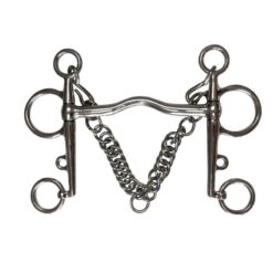 Bocado Pelham inox con puente suave y cadenilla Marjoman Distribution comprar equipación equitación España