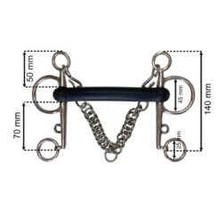 Alternative view of BOCADO PELHAM EMBOCADURA GOMA FLEXIBLE INOX