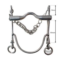 Alternative view of Bocado vaquero cromado con embocadura móvil inox y barra curva
