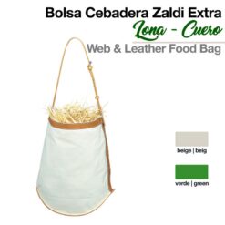 BOLSA CEBADERA ZALDI EXTRA LONA CUERO - Color: Beige