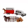 JUGUETE: COCHE LAND ROVER CON VAN & CABALLOS & CER -
