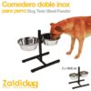 PERRO COMEDERO DOBLE INOX 2 x 1800ml -