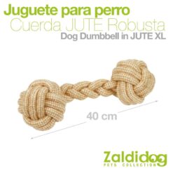PERRO JUGUETE CUERDA ROBUSTA DE JUTE XL 12cm x 40cm -