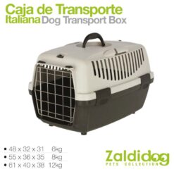 PERRO CAJA TRANSPORTE ITALIANA - Tamaño: 12kg 61x40x38cm