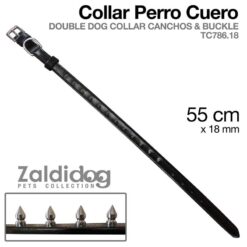 PERRO COLLAR CUERO TC786.18 55cm x 18mm NEGRO - Tamaño: 55cm x 18mm