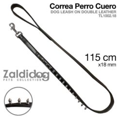 PERRO CORREA CUERO TL1002.18 115cm X 18mm NEGRO -