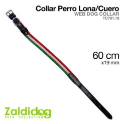 PERRO COLLAR LONA/CUERO TC791.19 60cm X 19mm -