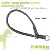 PERRO COLLAR CUERO REDONDO TC790 33cm X 13mm NEGRO -