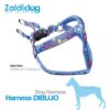 PERRO HARNESS DIBUJO COLORES 30-40cm X 20mm AZUL -