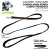 PERRO CORREA CUERO TRENZADO 150cm X 16mm DL010 NEGRO -