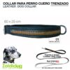 PERRO COLLAR CUERO TRENZADO 60cm X 25mm DC010 NEGRO -