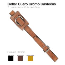 COLLAR CUERO CROMO CASTECUS - Color: Brown