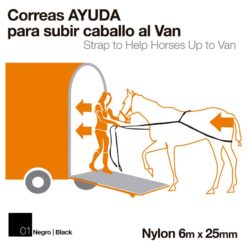 CORREAS AYUDA PARA SUBIR CABALLO AL VAN -