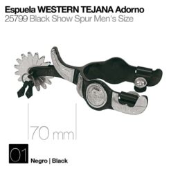 ESPUELA WESTERN TEJANA ADORNO NEGRO 25799 -