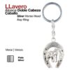 LLAVERO -ALPACA- DOBLE CABEZA CABALLO -