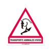 PLACA AVISO TRANSPORTE ANIMALES VIVOS -