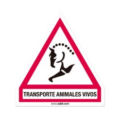 PLACA AVISO TRANSPORTE ANIMALES VIVOS -