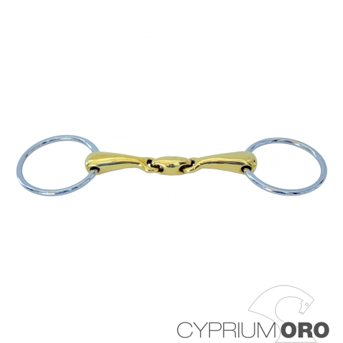 Filete Sefton Cyprium Oro Anilla Embocadura Hueca Partida Doble Grosor 14 mm