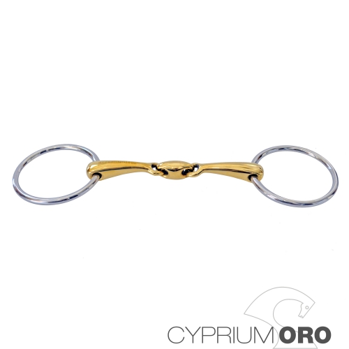Filete Sefton Cyprium Oro Anilla Embocadura Hueca Partida Doble Grosor 18 mm