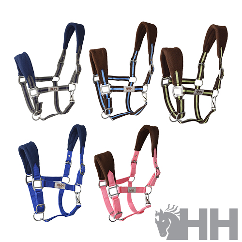 Cabezada Cuadra Hh Nylon Doble Acolchada Con Forro Polar Y Mosqueton
